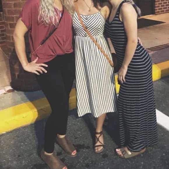 Caution to the Wind Black&White Striped Midi Dress - Picture 7 of 7